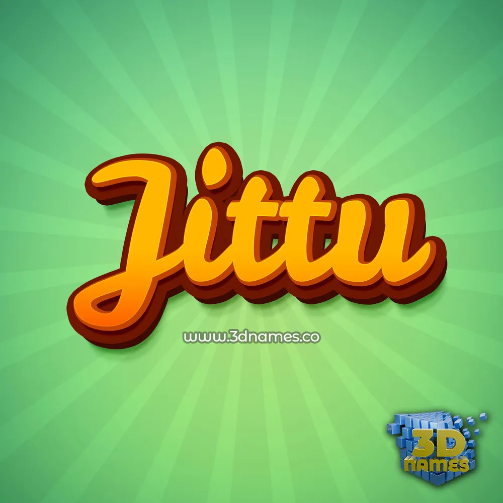 jittu in Green Rays style - 3D name wallpaper