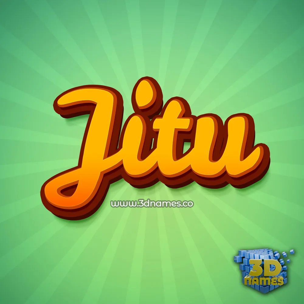 jitu in Green Rays style - 3D name wallpaper