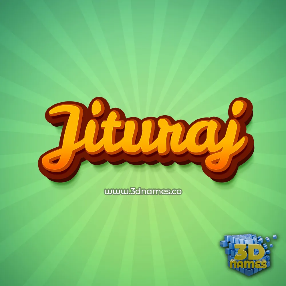 jituraj in Green Rays style - 3D name wallpaper