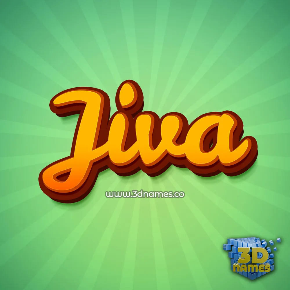 jiva in Green Rays style - 3D name wallpaper