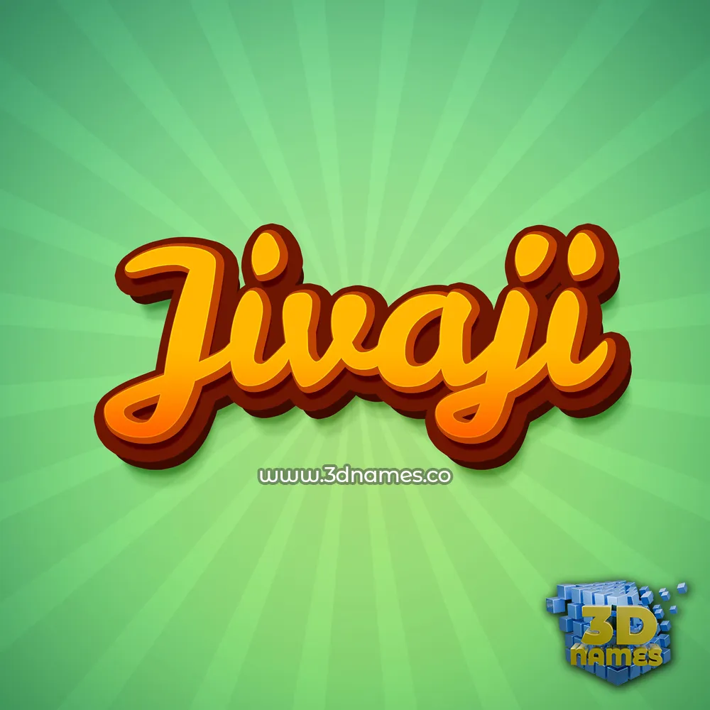 jivaji in Green Rays style - 3D name wallpaper