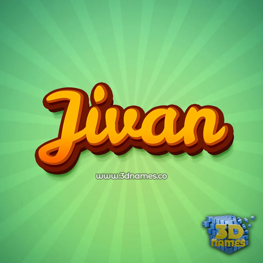 jivan in Green Rays style - 3D name wallpaper