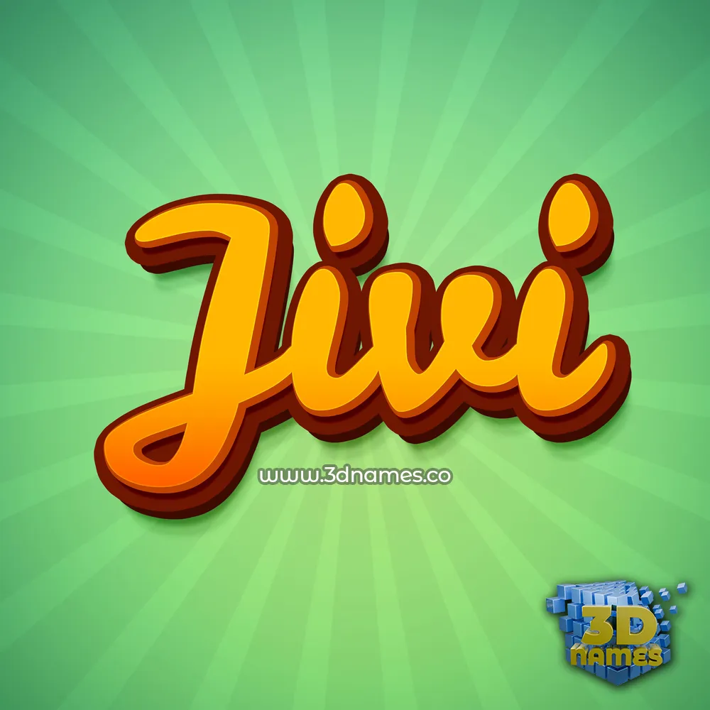 jivi in Green Rays style - 3D name wallpaper