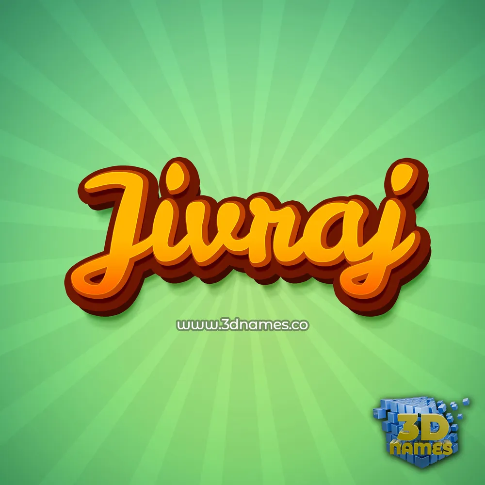 jivraj in Green Rays style - 3D name wallpaper