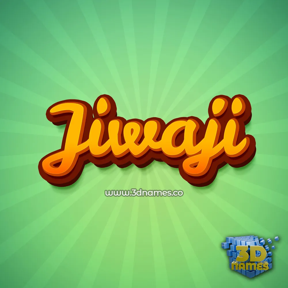 jiwaji in Green Rays style - 3D name wallpaper