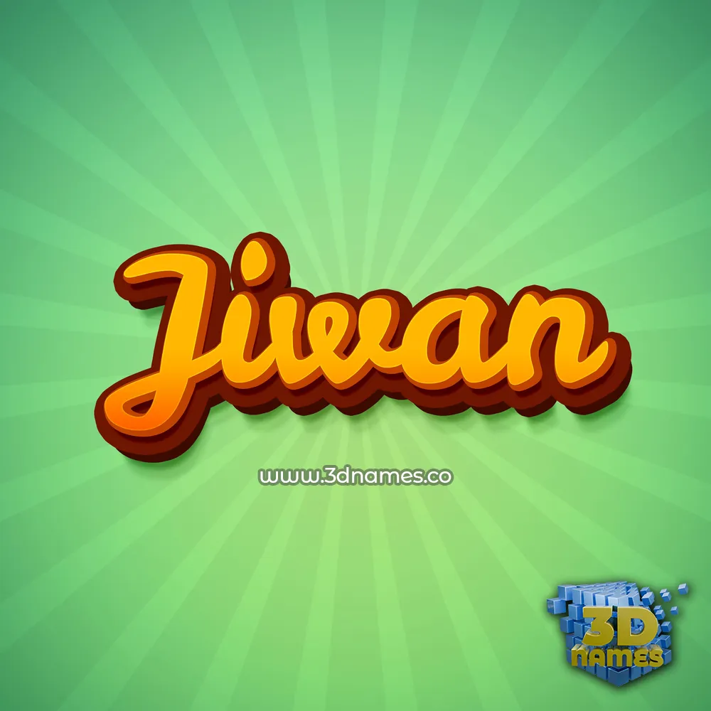 jiwan in Green Rays style - 3D name wallpaper