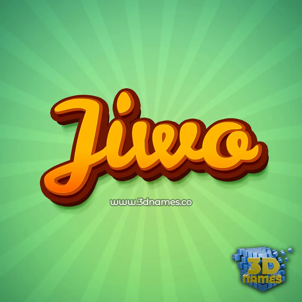 jiwo in Green Rays style - 3D name wallpaper