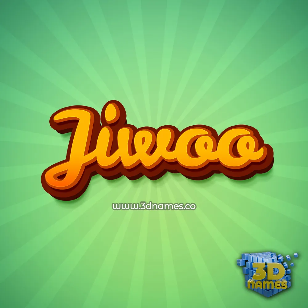 jiwoo in Green Rays style - 3D name wallpaper