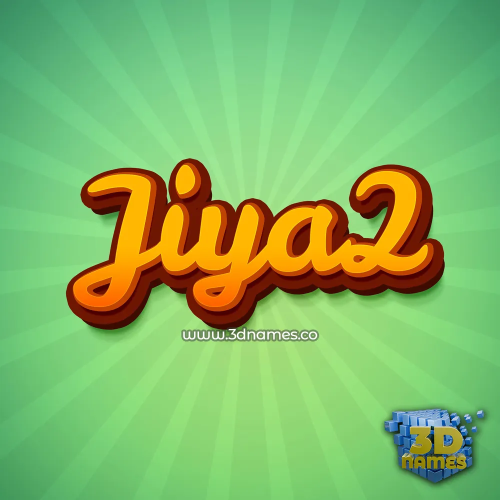 jiya2 in Green Rays style - 3D name wallpaper