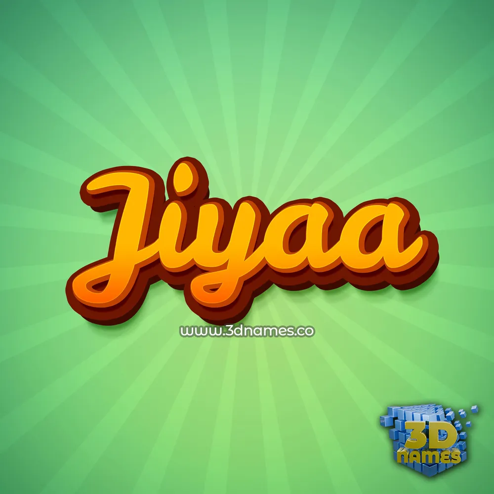 jiyaa in Green Rays style - 3D name wallpaper