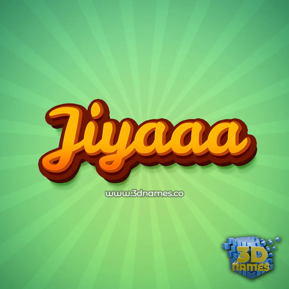 jiyaaa in Green Rays style - 3D name wallpaper