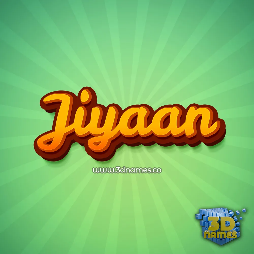 jiyaan in Green Rays style - 3D name wallpaper