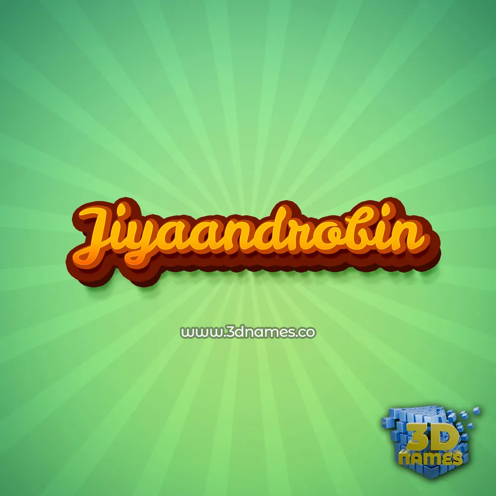 jiyaandrobin in Green Rays style - 3D name wallpaper