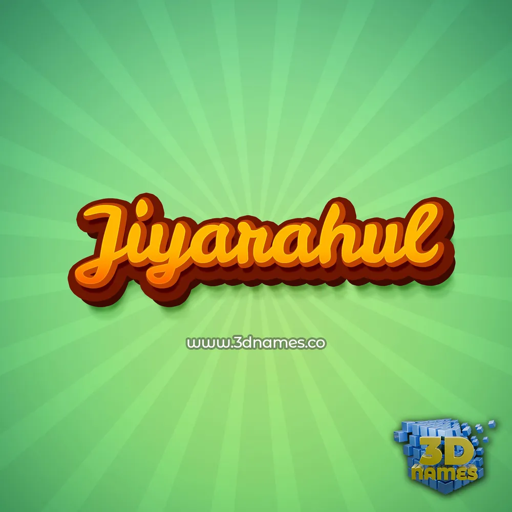 jiyarahul in Green Rays style - 3D name wallpaper