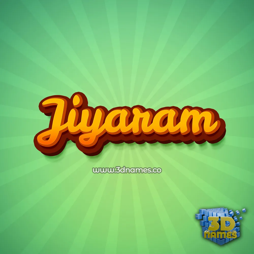 jiyaram in Green Rays style - 3D name wallpaper