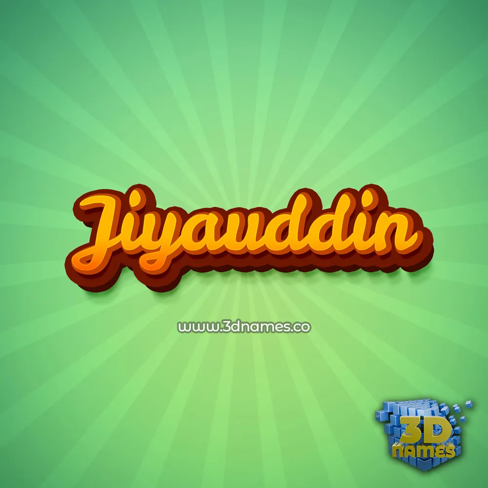 jiyauddin in Green Rays style - 3D name wallpaper