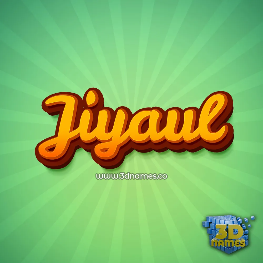 jiyaul in Green Rays style - 3D name wallpaper