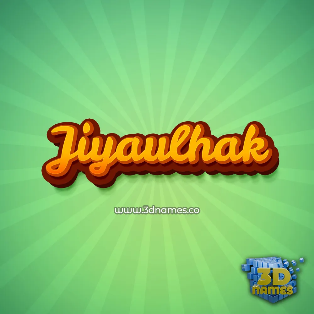 jiyaulhak in Green Rays style - 3D name wallpaper