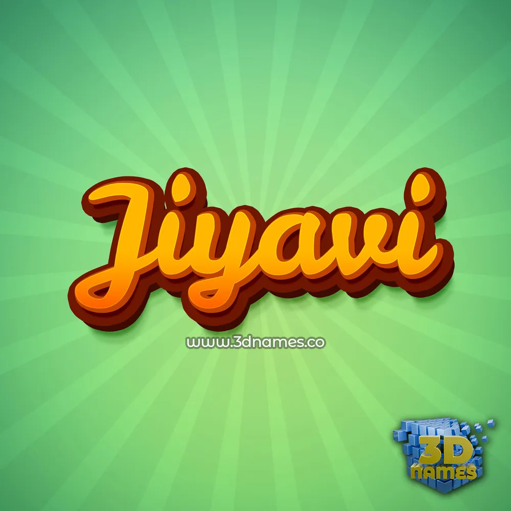 jiyavi in Green Rays style - 3D name wallpaper