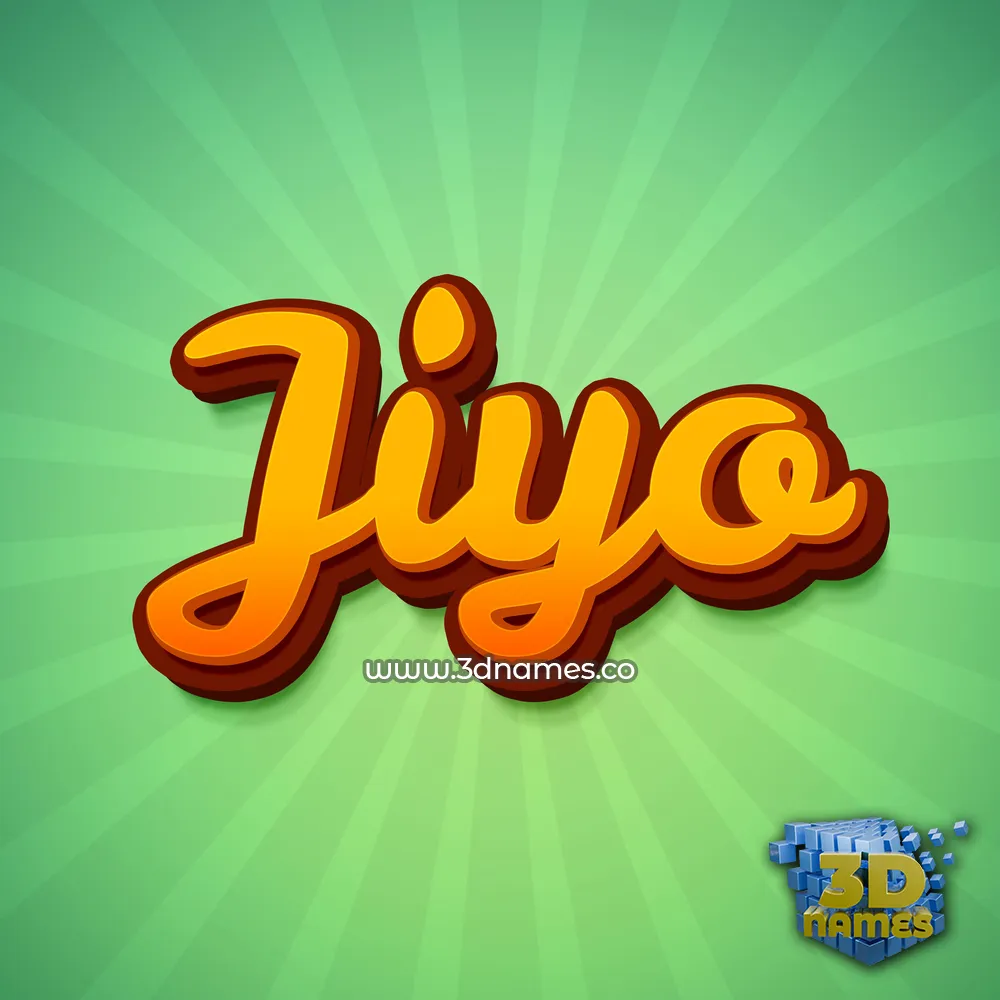 jiyo in Green Rays style - 3D name wallpaper