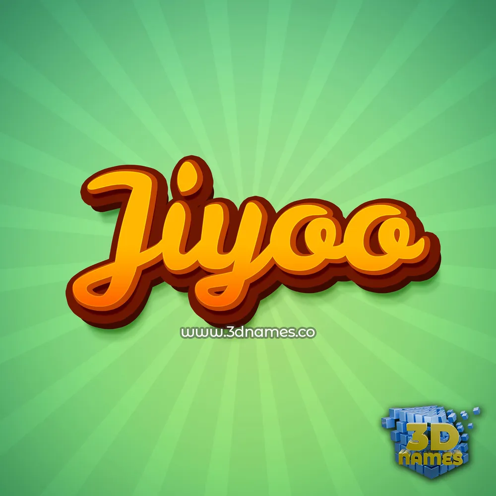jiyoo in Green Rays style - 3D name wallpaper