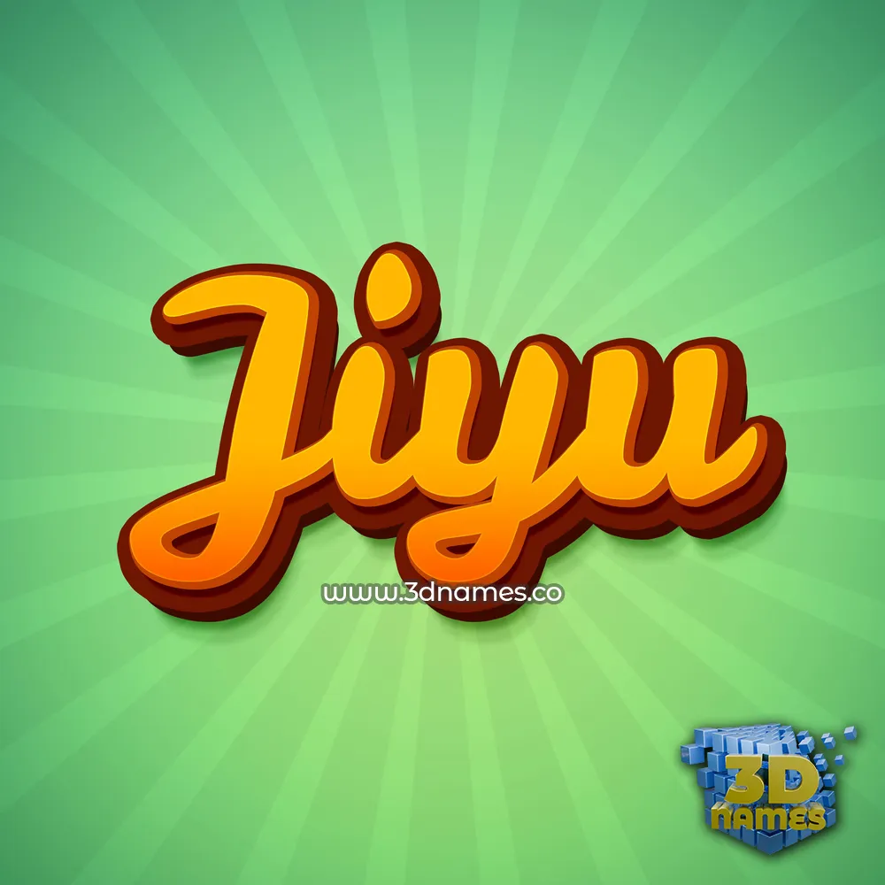 jiyu in Green Rays style - 3D name wallpaper