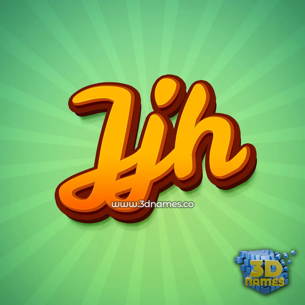 jjh in Green Rays style - 3D name wallpaper