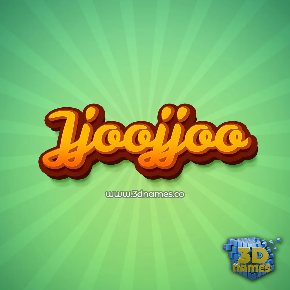 jjoojjoo in Green Rays style - 3D name wallpaper