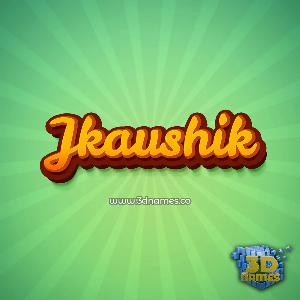 jkaushik in Green Rays style - 3D name wallpaper