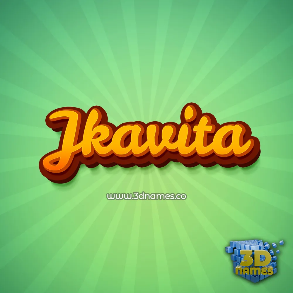 jkavita in Green Rays style - 3D name wallpaper