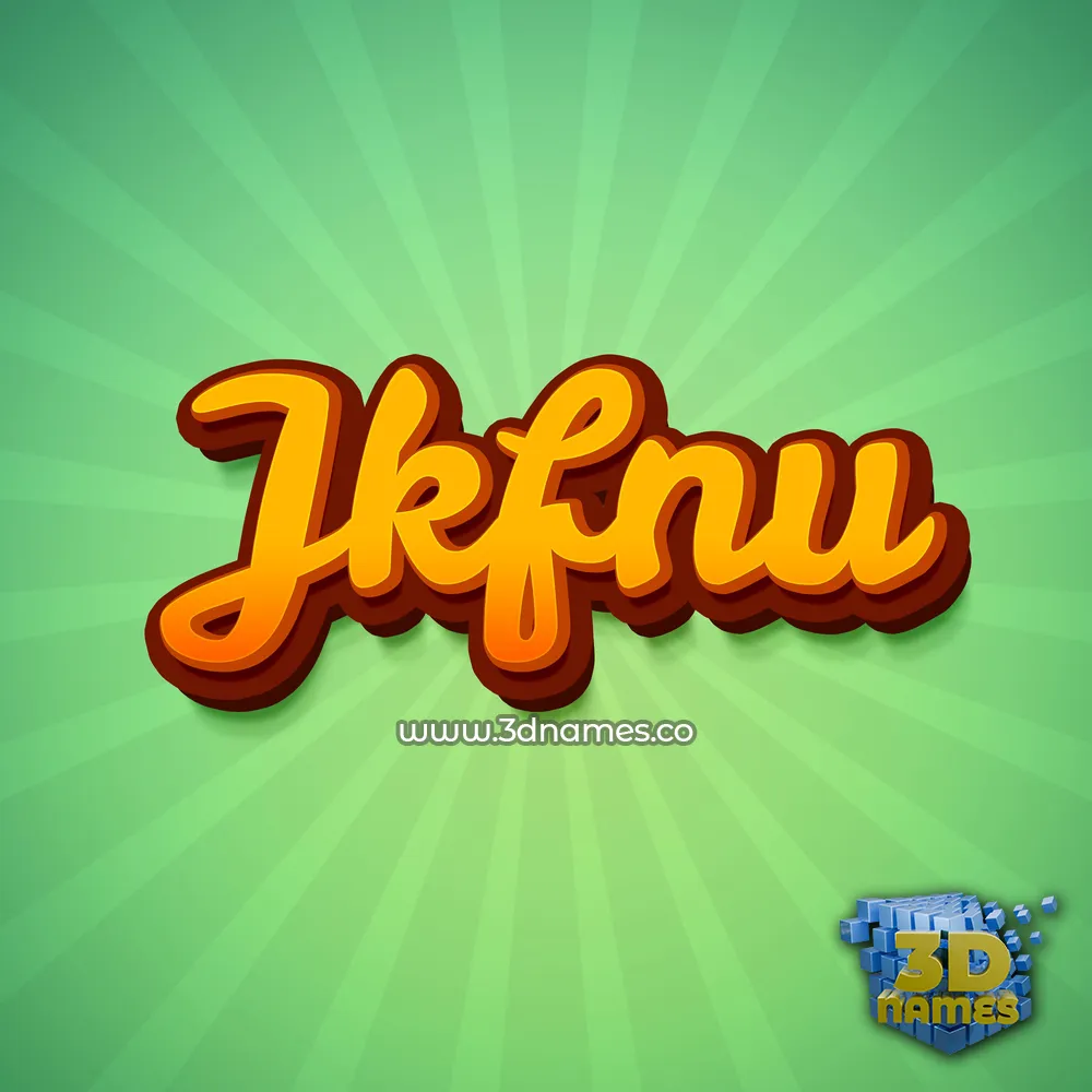 jkfnu in Green Rays style - 3D name wallpaper