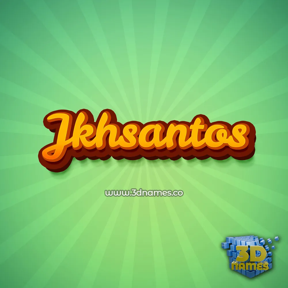 jkhsantos in Green Rays style - 3D name wallpaper
