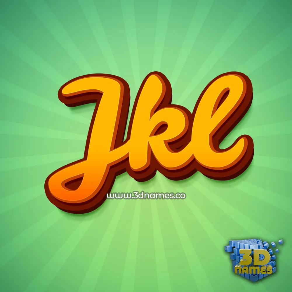 jkl in Green Rays style - 3D name wallpaper