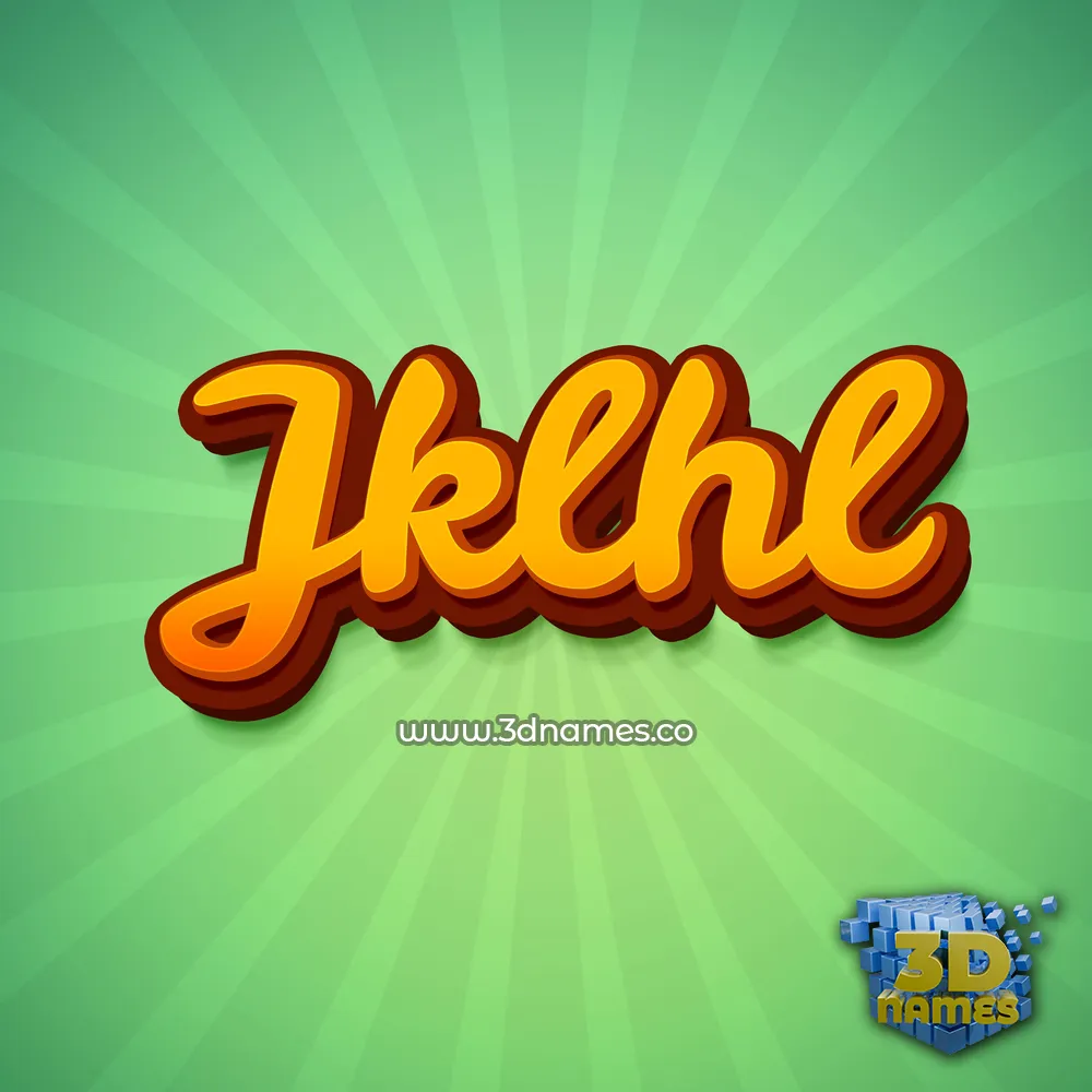 jklhl in Green Rays style - 3D name wallpaper