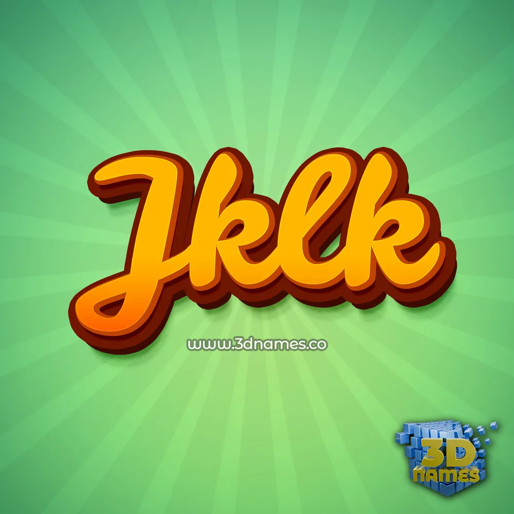 jklk in Green Rays style - 3D name wallpaper