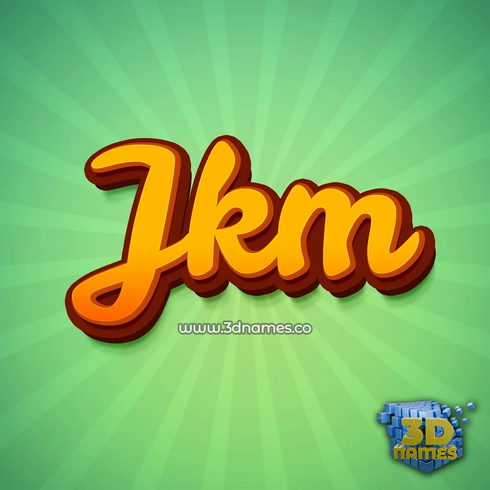 jkm in Green Rays style - 3D name wallpaper