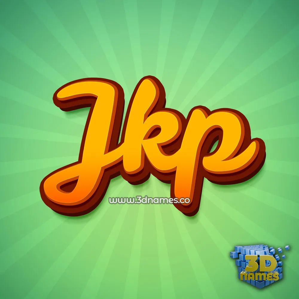 jkp in Green Rays style - 3D name wallpaper
