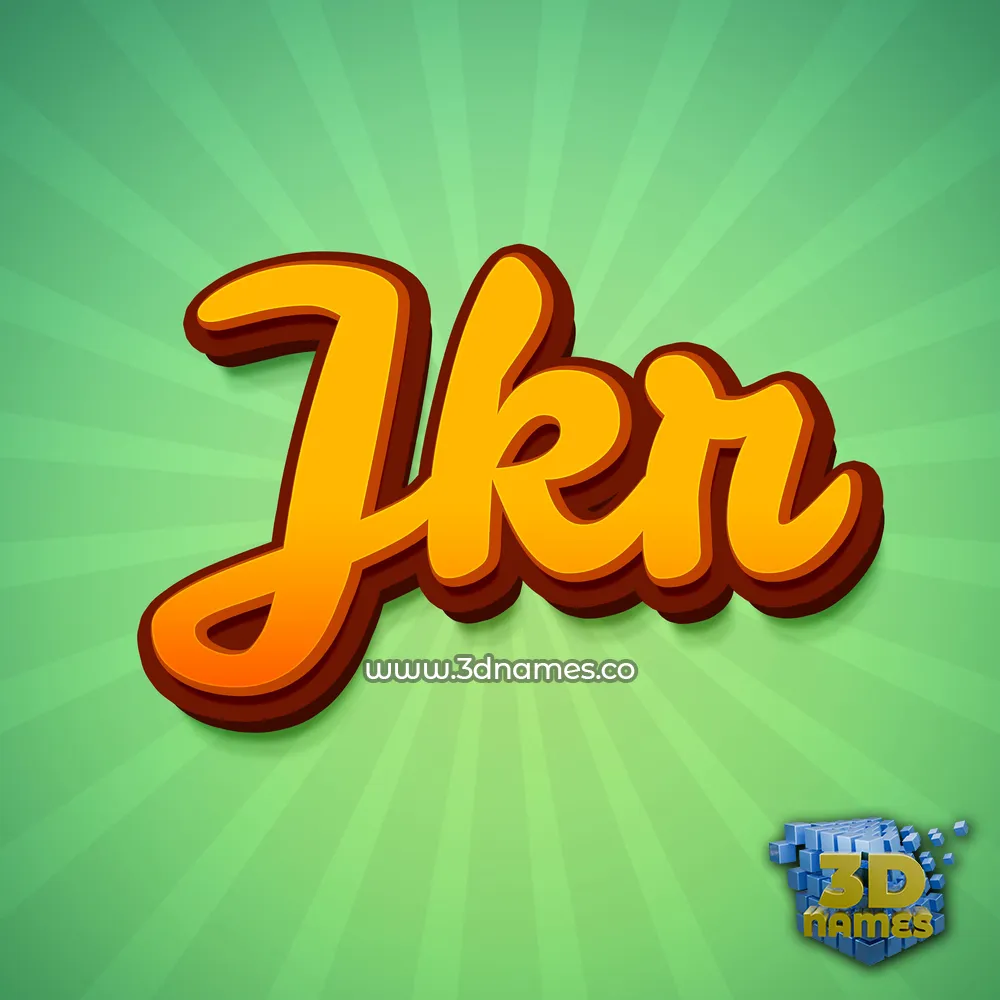 jkr in Green Rays style - 3D name wallpaper