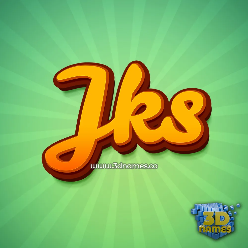 jks in Green Rays style - 3D name wallpaper