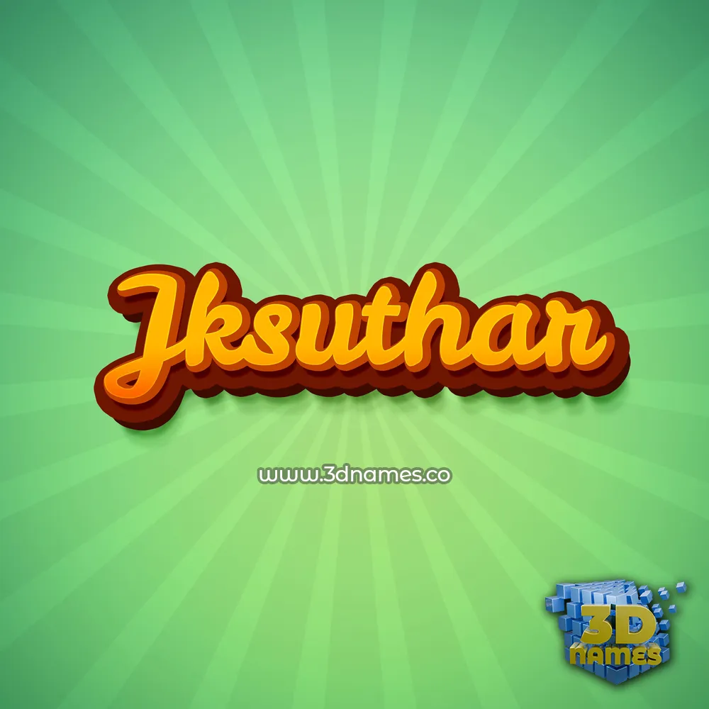 jksuthar in Green Rays style - 3D name wallpaper