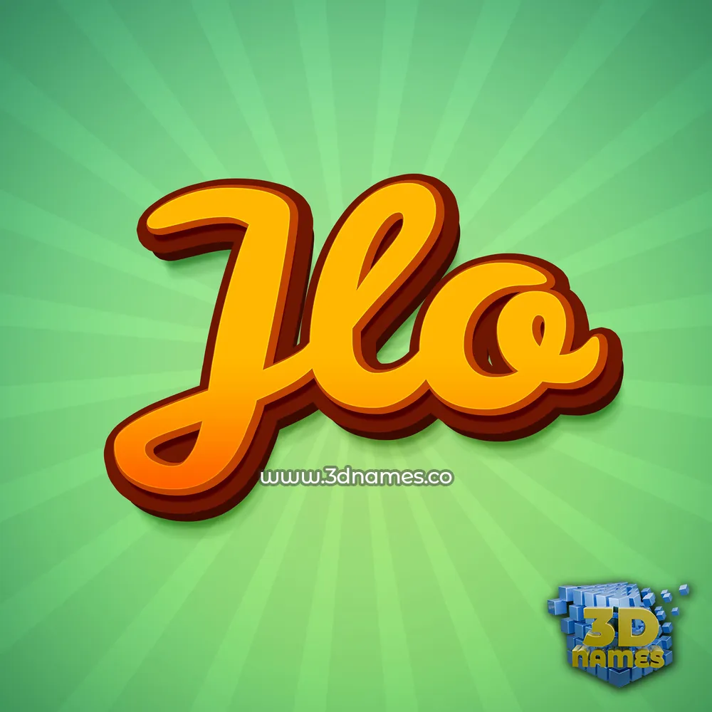 jlo in Green Rays style - 3D name wallpaper