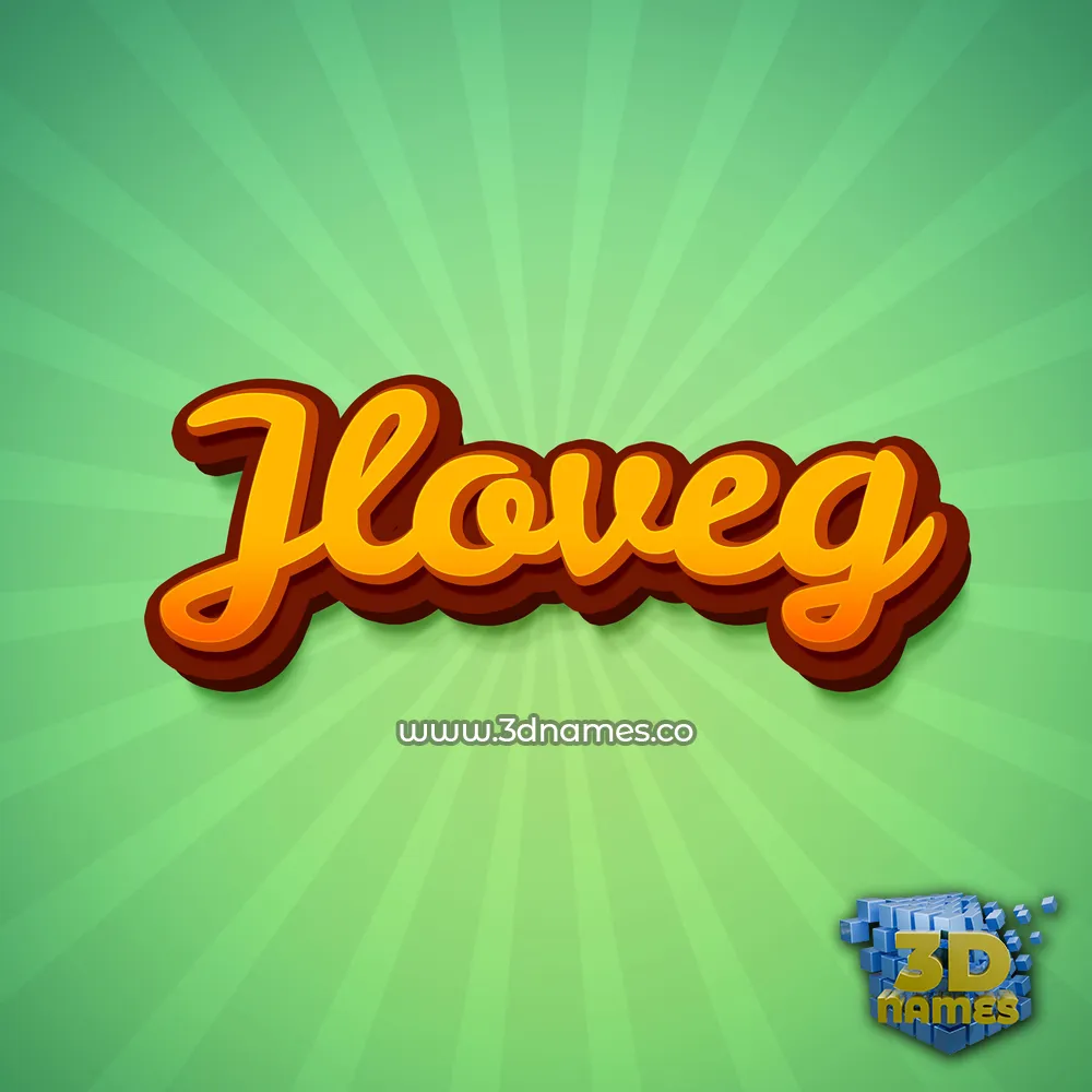 jloveg in Green Rays style - 3D name wallpaper