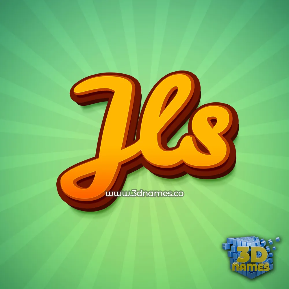 jls in Green Rays style - 3D name wallpaper