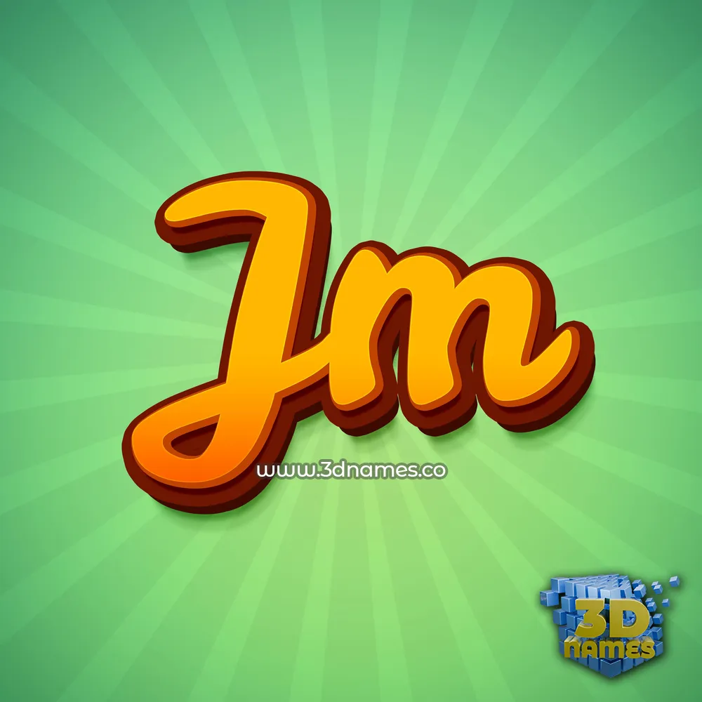 jm in Green Rays style - 3D name wallpaper