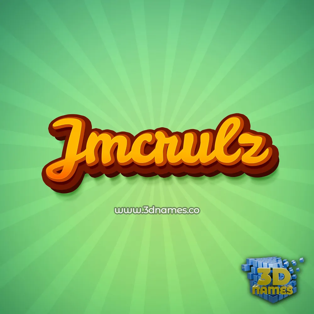jmcrulz in Green Rays style - 3D name wallpaper
