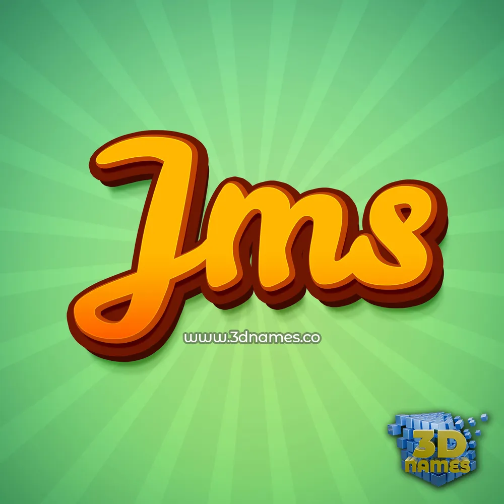 jms in Green Rays style - 3D name wallpaper