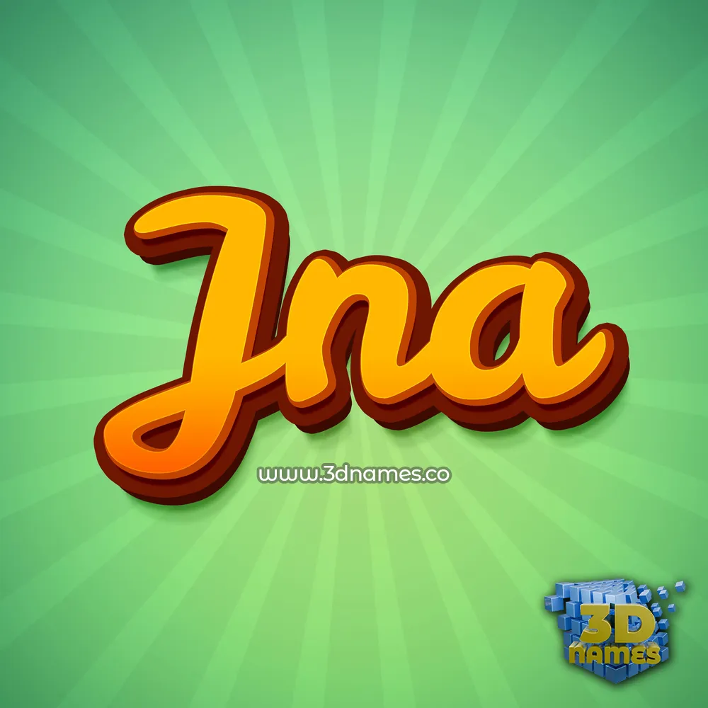 jna in Green Rays style - 3D name wallpaper