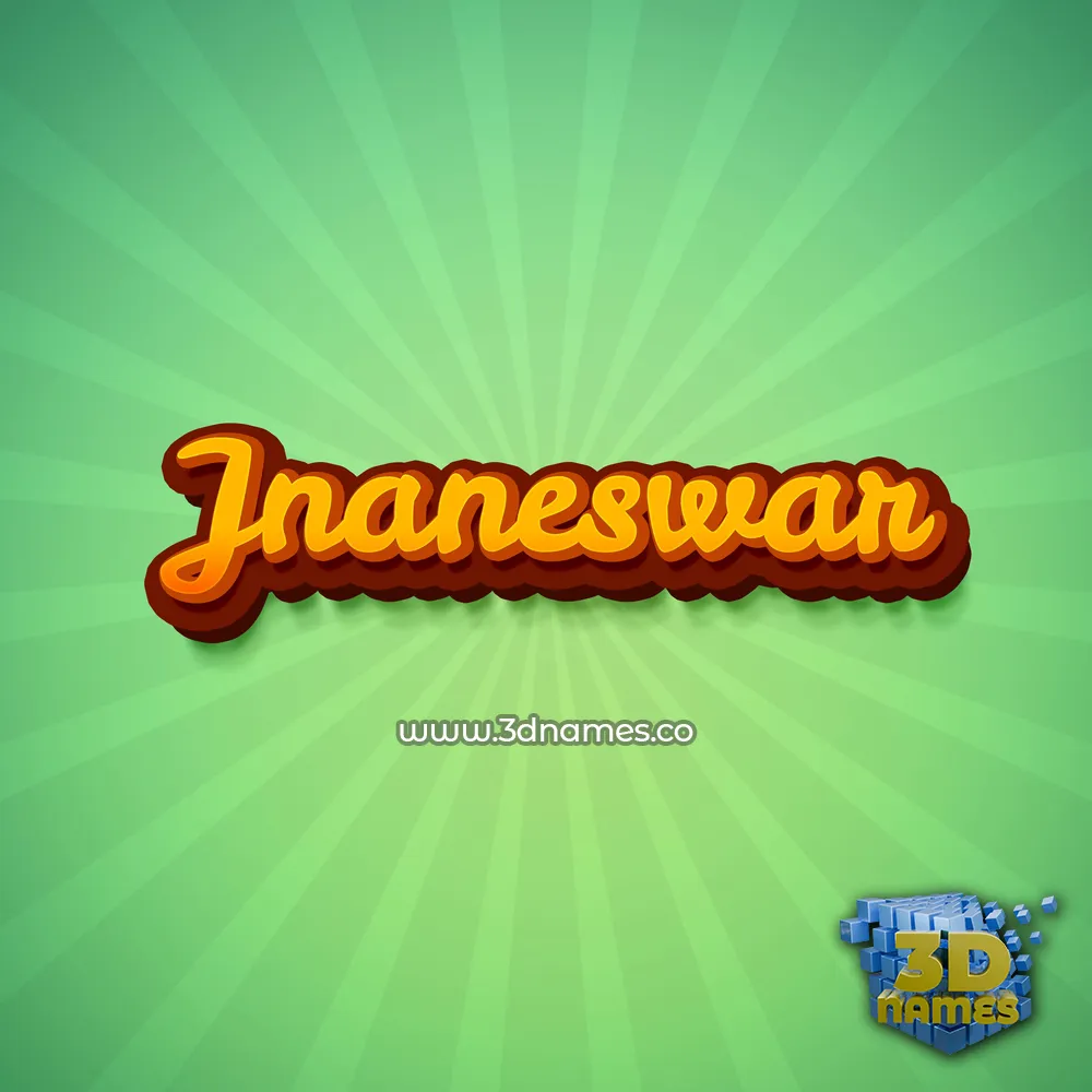 jnaneswar in Green Rays style - 3D name wallpaper