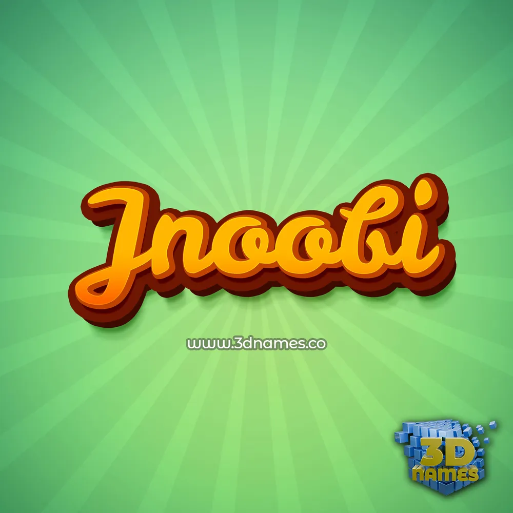 jnoobi in Green Rays style - 3D name wallpaper