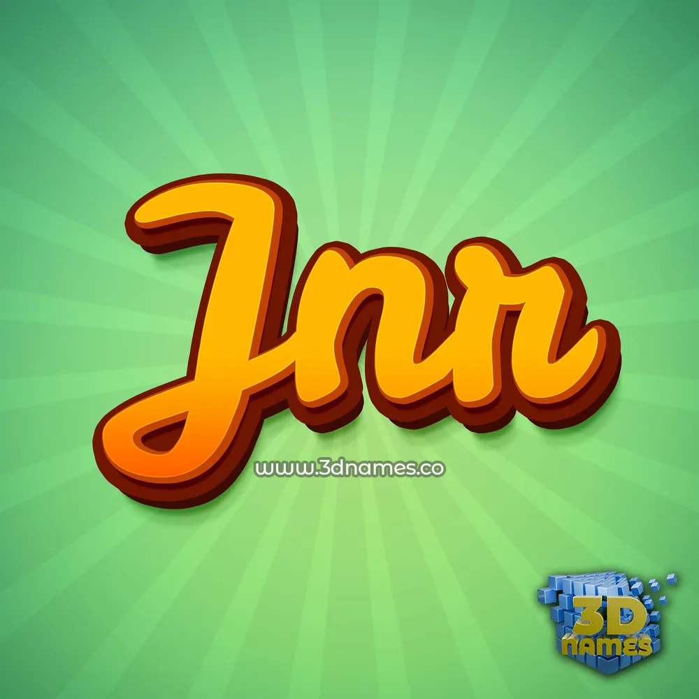 jnr in Green Rays style - 3D name wallpaper